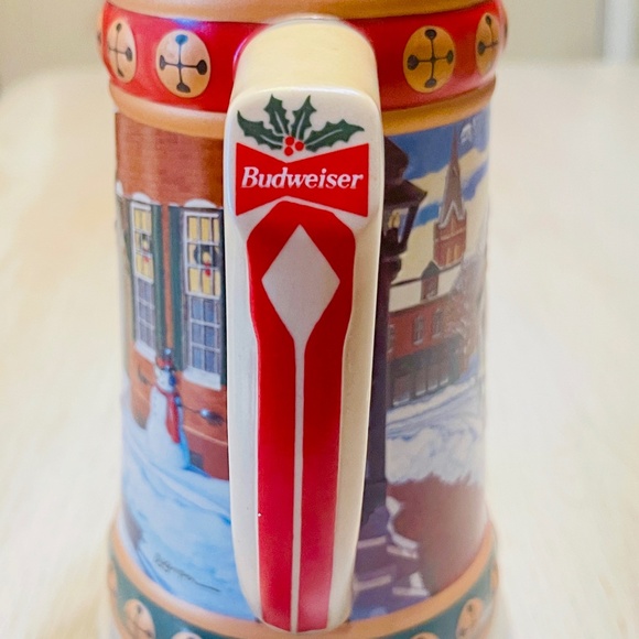 Budweiser Beer Holiday Stein Mug Christmas Clydesdale Horse Hometown Snowman Cup - Picture 4 of 11